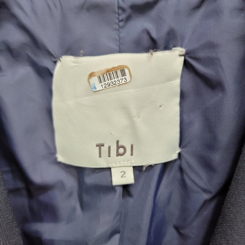 TIBI WOOL BLEND QUILTED OVERSIZED BLAZER JACKET, SIZE 2 - Picture 8 of 13