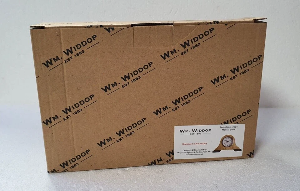 Wm.Widdop Napoleon Shape Mantel Clock Pine W2690 CR131 (A20) - Image 4 of 4