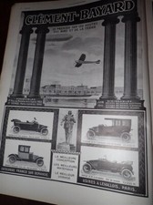 CLEMENT BAYARD  voiture dirigeable publicité papier ILLUSTRATION 1912 col