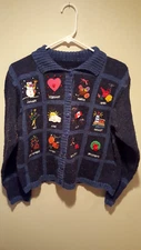 Vintage Clothing Calendar Sweater (Canada) -  Medium M - Blue