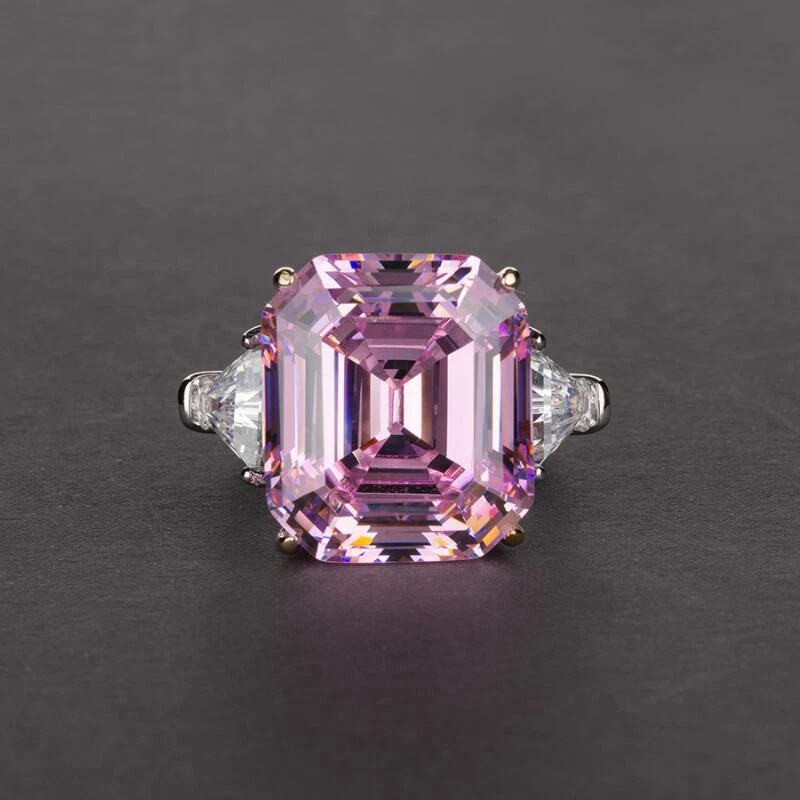 Anello Donna Argento sterling 925 25CT diamante sintetico Fedina Pietre 8 Misure - Immagine 4 di 4