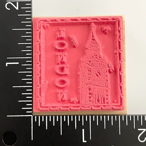 Stampabilities London Big Ben Clock Tower D1026 sello de goma montado en madera - Imagen 2 de 4