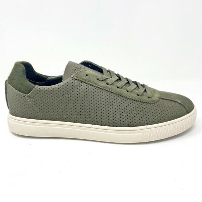 Clae Noah Olive Green Leather Mens Casual Sneakers