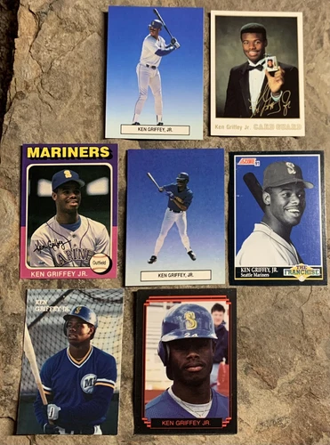 Ken Griffey Junior 1989 Non Branded Rookie Cards. 7 Card Lot. Rare Cards