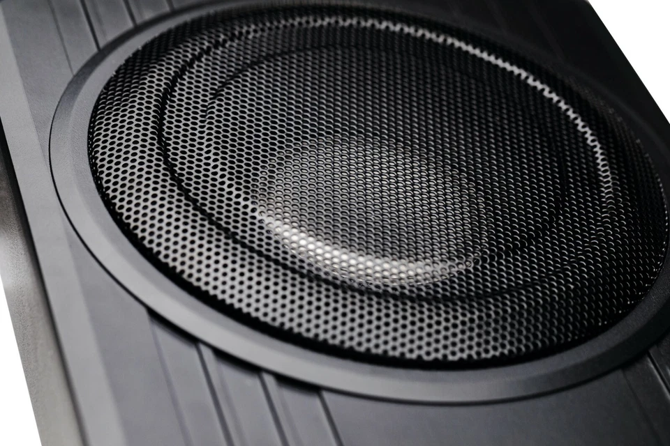 Subwoofer activo Hifonics BW-110A 800W 10" bajo asiento con kit rojo de 4 GA Foto 4 de 4