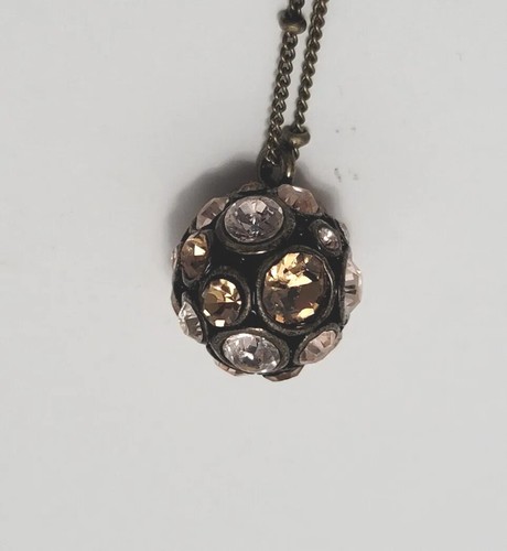 Fossil Starry Night Pave Ball Necklace, Gold Tone - Picture 2 of 12
