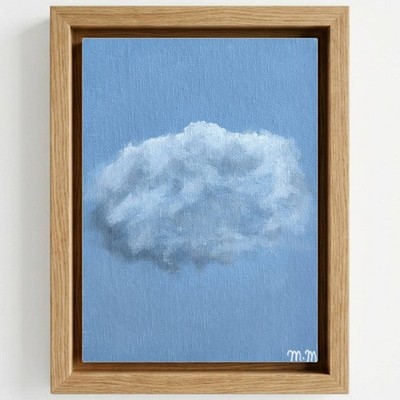 Original Gemälde Wolke 5x7 Acryl auf Leinwand Tafel Impressionismus Wandbild