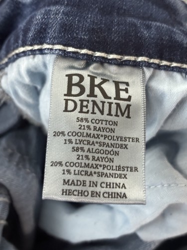 BKE Jake Bootleg Buckle Jeans Mens 29R Distressed Whiskering Stretch Embroidered - Picture 10 of 12