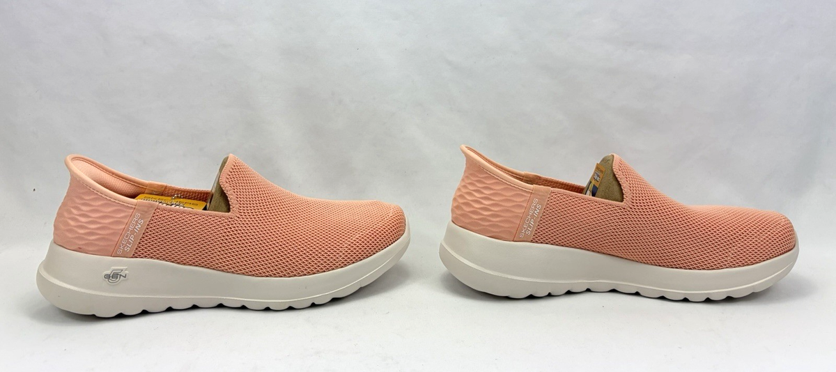 Skechers Slip-Ins Go Walk Joy Vela Sneaker Shoes 124641 Peach