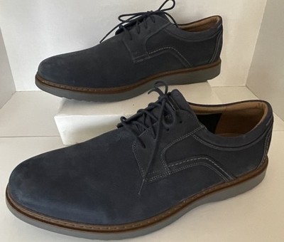 Unstructured By Clarks Men Sz 13 Blue Oxfords Lace Up Faux Suede Shoes 15103