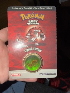 Pokemon Groudon Gameboy Advance Preorder 2003 Ruby Version Coin