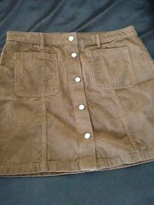 Gap Brown Skirt Womens Size 12/31 Corduroy Mini Boho Style Button Down