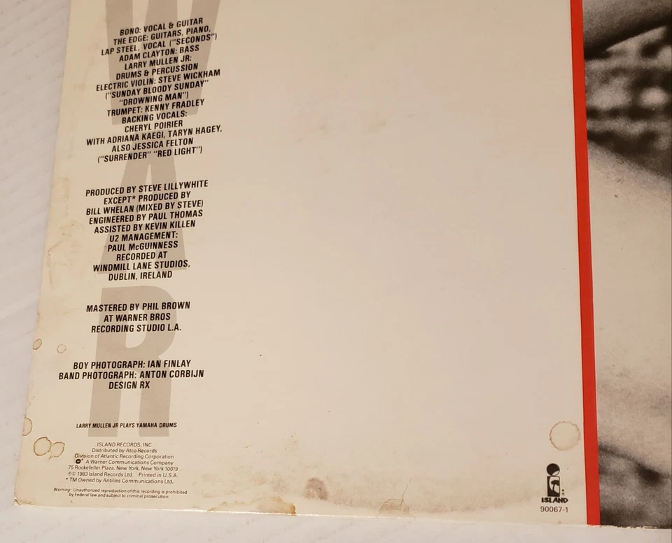 U2 - War, Irish band out of Ireland ($5 Dollars Off Listed Price) - Image 4 of 4