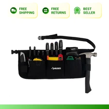 NEW 24in 13-pocket Black Canvas Waist Apron Adjustable Tool Belt Pocket Storage