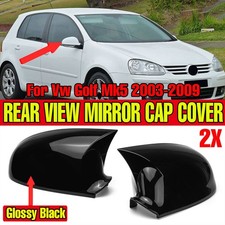2xGlanz Schwarz Spiegelkappen Gehäuse Für VW Golf 5 MK5 2003 2004-2007 2008 2009