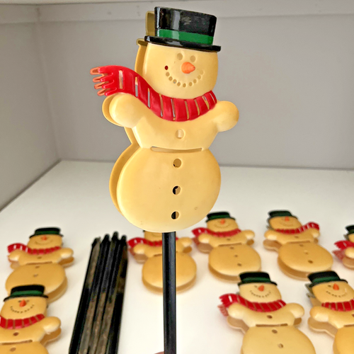 VTG 10 Pc Snowman Light Set Lawn Path Holiday Yard Decoration Outdoor Xmas - Picture 10 of 14