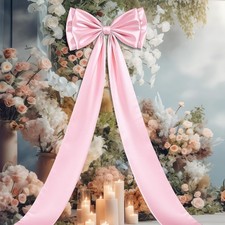 2 Pcs Pink Giant Bow Wall Decor 75x18 Inch Wedding Party Birthday Big Bows