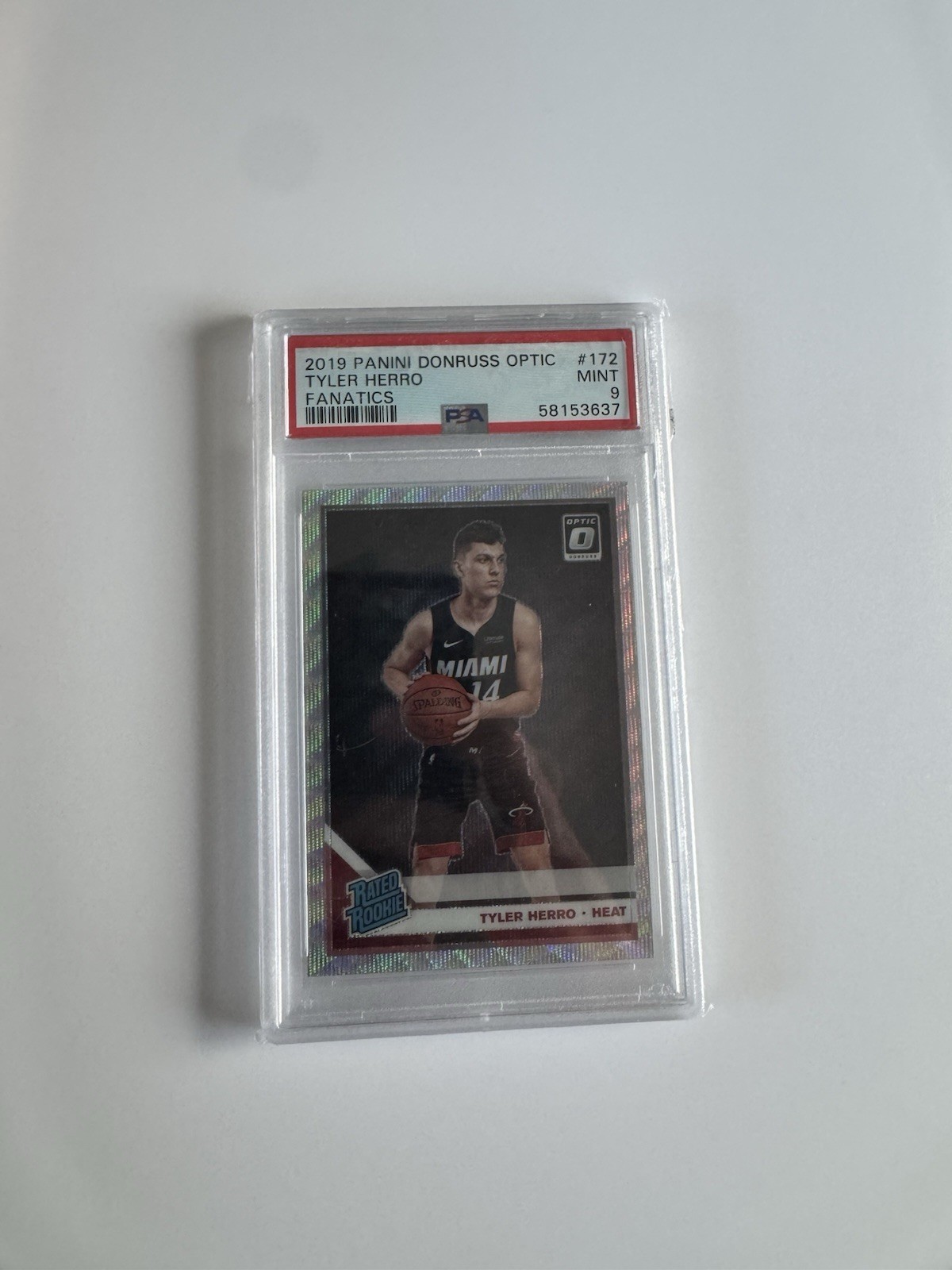 2019 Panini Donruss Optic Rated Rookie Tyler Herro #172 Silver Holo Prizm PSA 9