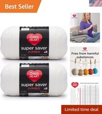 Super Saver Jumbo White Yarn - 2 Pack, 744 Yards of Acrylic Crafting Delight