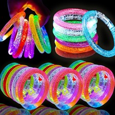 24 Pack Glow In The Dark LED Bracelets,Light Up Bracelets Glow Sticks,Birthda...