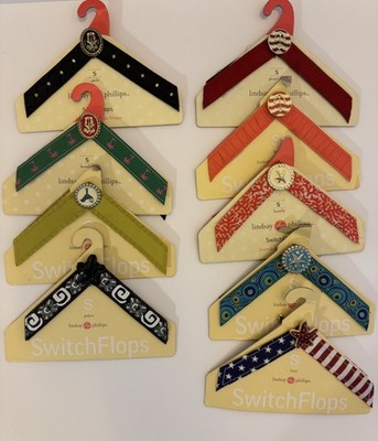 LINDSAY PHILLIPS SWITCHFLOPS STRAPS 9 Pairs Sz S (5,6) Beach Nautical Read