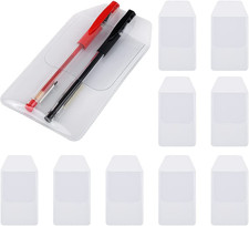 Shirt Pocket Protectors 10Pk Clear PVC Pen Holder Badge Card Office School Use
