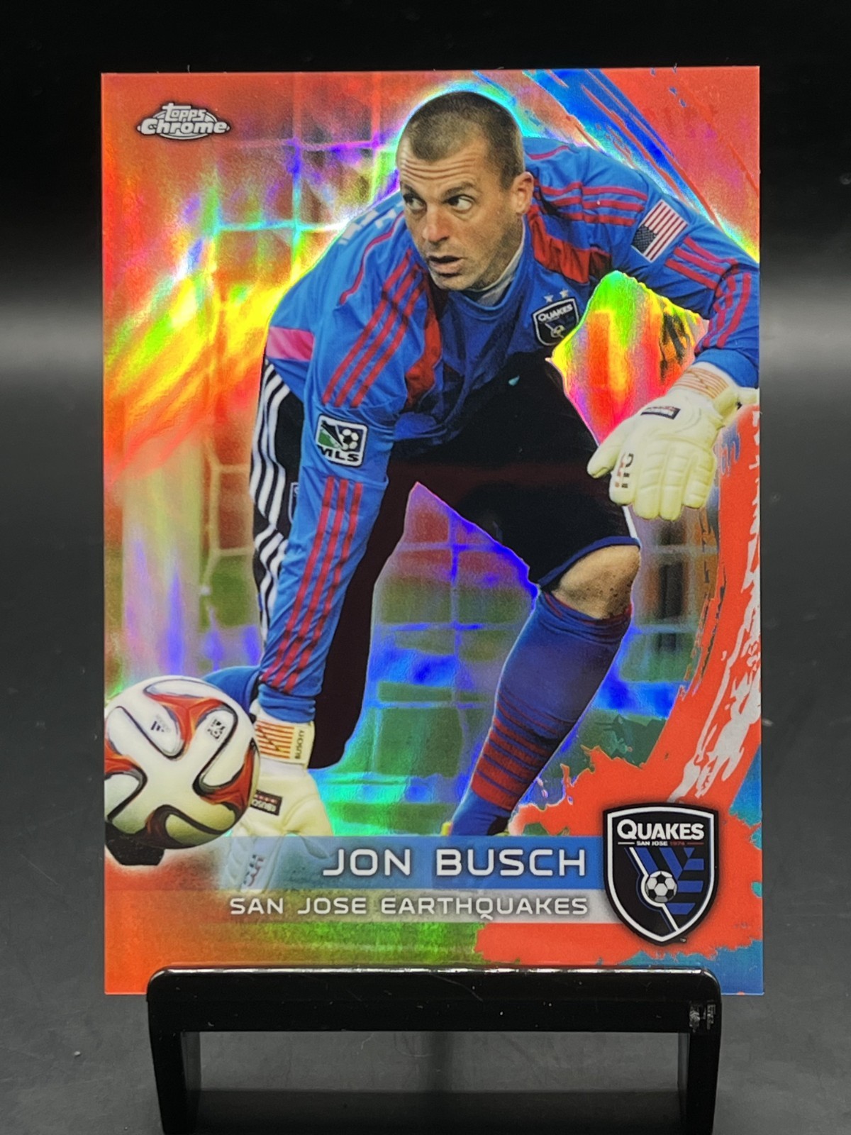 2014 Topps Chrome MLS Jon Busch #33 Red Refractor /25 San Jose