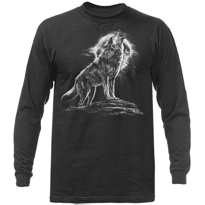 #ad Howling Wolf Moonlight Wilderness Outdoor Wildlife Nature Long Sleeve T Shirt $18.99