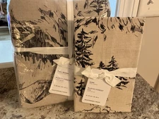 Pottery Barn Rustic Forest FULL QUEEN DUVET + 1 euro SHAM Stag Deer Lodge-NIP
