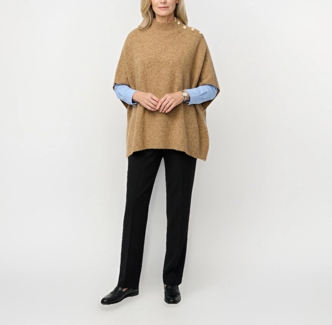 J. Crew Sweater Poncho Women’s ONE SIZE Modest Casual Travel Quiet Luxury Office