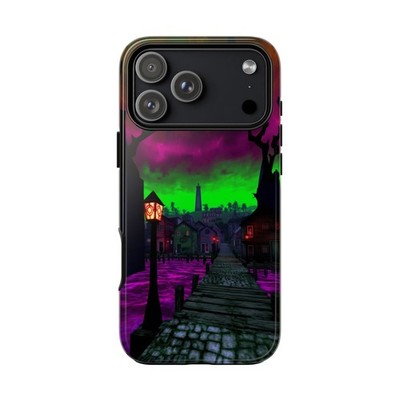 For iPhone/Galaxy/Pixel - Phone Ink Case - Video Game Spooky Coastal Town Vibe