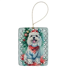 Maltese Christmas Porcelain Ornament DAC3518CO2