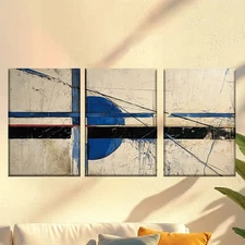 3pcs  Abstract blue-gray modern  Wall Art Canvas Framed 50x70cm
