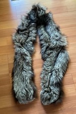 Vintage Silver Fox Fur Scarf Stole 76  x 7.5  