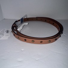 New GAP Thin brown leather belt w/rhinestones And Brass Large