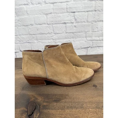 Botines Sam Edelman de gamuza tostados para mujer talla 8,5 tacón bloque cremallera boho clásicos - Imagen 1 de 4