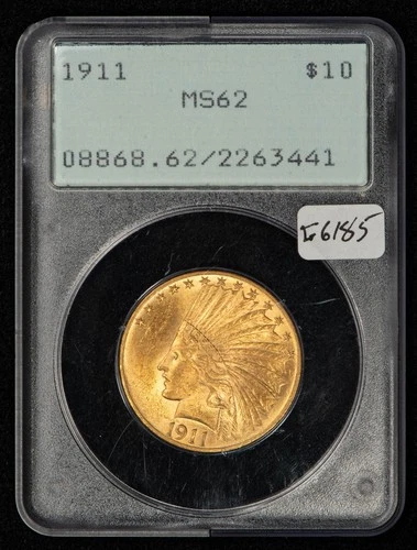 1911 G$10 Indian Head Gold Eagle - Rattler OGH PCGS MS 62 - SKU-G6185