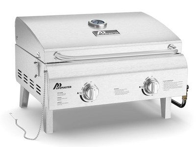 Lifemaster Portable Stainless Steel Gas Grill - 2 Burners Easy Clea... Fast Ship