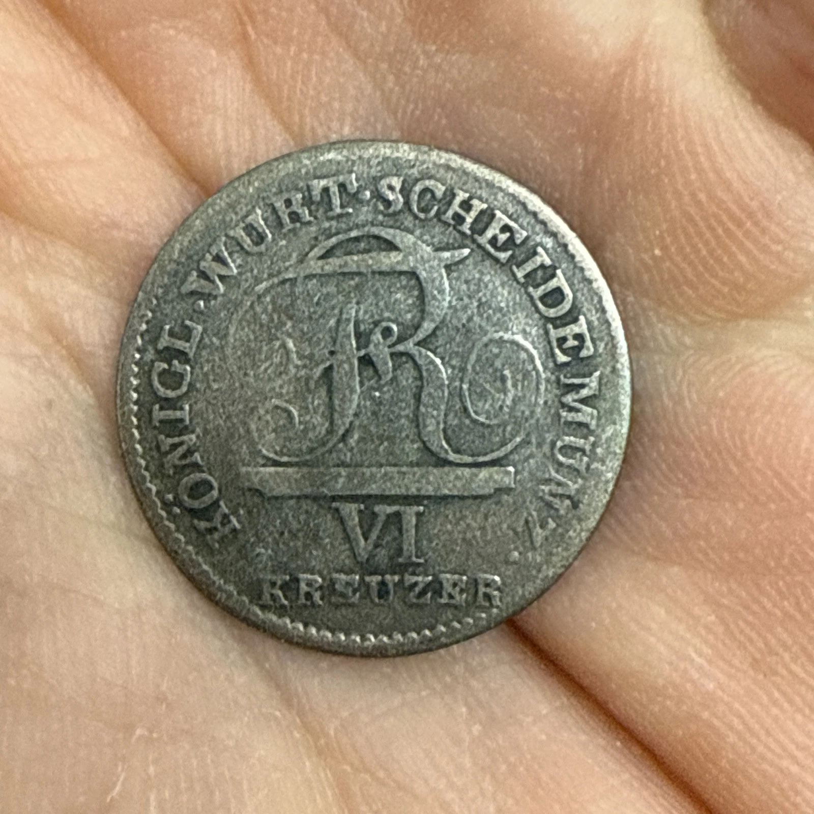 Monnaie Konigl Wurt Scheidemunz IV Freuzer 1819