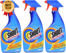 Shout Advanced Spray & Wash Stain Remover Gel, 22Oz, Pack of 3, Best Formula
