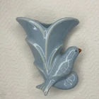 Vintage Shawnee Pottery Wall Pocket Bird and Cornucopia Powder Blue vase