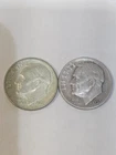 lot of 2 Roosevelt Silver Dimes 1955 . 1962