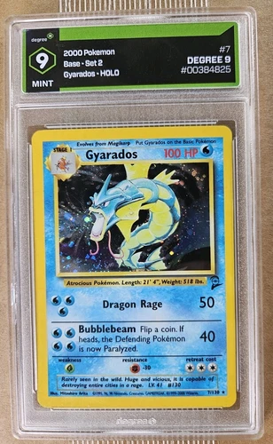Degree 9 MINT Gyarados Base Set 2 7/130 Holo Pokemon Card psa