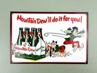VINTAGE MOUNTAIN DEW 6 PACK SODA POP Coke Sprite GASOLINE OIL PORCELAIN GAS SIGN
