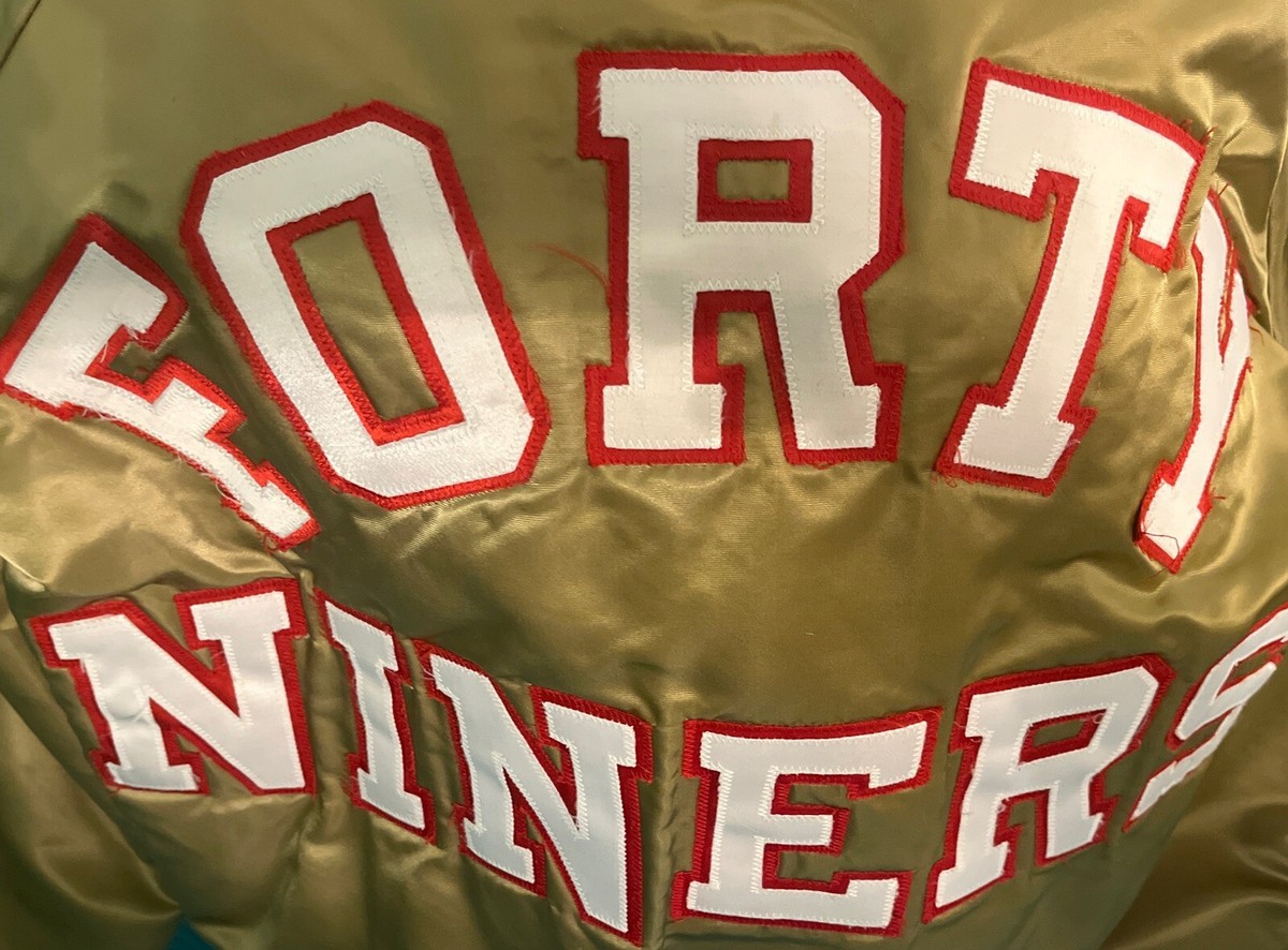 Vintage NFL Chalk Line San Francisco 49ers Satin Spell Out Jacket