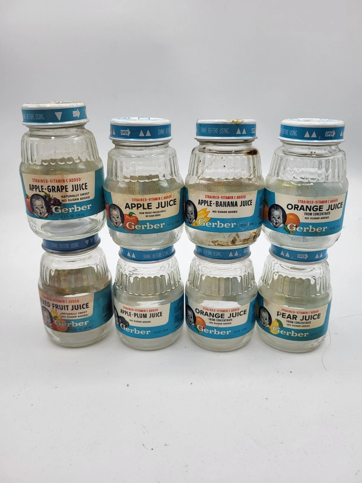 Lot of Vintage Gerber Baby Food Jars Bottles 1980s 1990s Juice Fruits Labels F
Opens in a new window