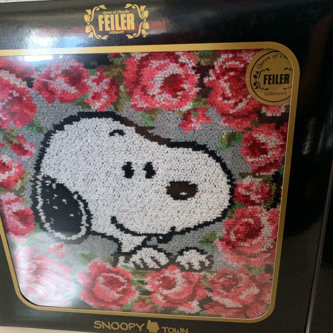 Feiler Peanuts Snoopy Collaboration Handkerchief Set Of 2 Rose Wreath Berry Ebay