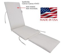 Made in USA Sunbrella Steamer Chair Replacement Cushion Pad Canvas Canvas #5453