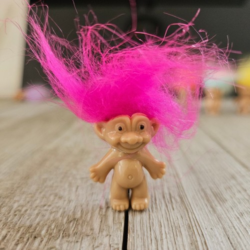 Set of 10 Multi-Colored Miniature 2" Troll Dolls Figurines with Bright Colorful - Picture 18 of 24