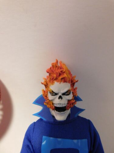 Modellino Mego 8" personalizzato MarvelComic JohnnyBlaze Ghost Rider moto in scatola - Foto 12 di 13